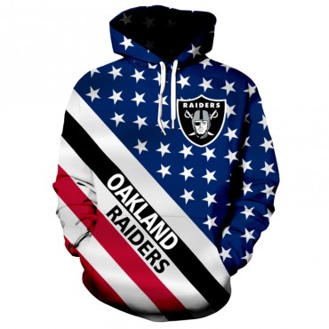 Oakland Raiders 3D Hoodie USA Flag