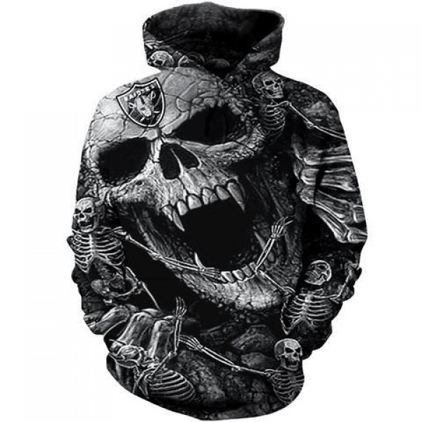 Oakland Raiders 3D Hoodie Unique Skull