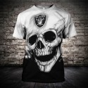 Oakland Raiders 3D Hoodie White Skull