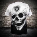 Oakland Raiders 3D Hoodie White Skull