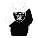 Oakland Raiders 3D Hoodie White and Black